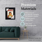 Creative Picture Frames 8 x 11 Magazine Frame with Full-Strength Glass, Holds Up To A 1/4" Thick Media with Installed Hangers for Easy Mounting, 10x12 Black Frame with Black Mat