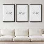 Large Framed Neutral Abstract Wall Art for Living Room, 3 Piece Modern Canvas Prints Paintings Artwork for Walls, Black and Beige Pictures for Living Room Hallway Stair Office Wall Decor 24x36 Inch