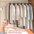 Clear Garment Bags (24'' x 48'' Set of 6) Clothes Covers for Closet Storage Closet Cover for Open Closet Hanging Clothes Travel Bag Clothes Bags with Zipper Gown Garment Bag for Long Dresses