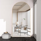 Arched Full Length Mirror Standing Mirror with Stand 78” x 38“ Large Wall Mirrors Gold Hanging Standing or Leaning Against the Wall for Bedroom Entryway