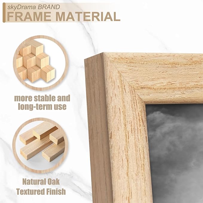 Natural Solid Wood 5x11 Picture Frame, Display 5 x 11 Inch Picture Poster Photo, Vertical & Horizontal Wall Hanging - 2 Pack/Natural/5"x11"