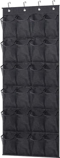 MISSLO Over The Door Shoe Organizer 24 Large Mesh Pockets, Black