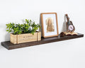 Marsmiles 40 inch Floating Shelves for Wall Solid Elm Wood Wall Mounted Shelves|Rustic Long Floating Shelves with Invisible Bracket for Bathroom Kitchen|Rounded Edge|Walnut, 1 Pack