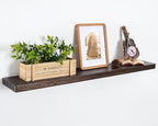 Marsmiles 40 inch Floating Shelves for Wall Solid Elm Wood Wall Mounted Shelves|Rustic Long Floating Shelves with Invisible Bracket for Bathroom Kitchen|Rounded Edge|Walnut, 1 Pack