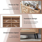 Shoe Storage Cabinet, Boho Shoe Organizer with 4 Flip Drawers & Rattan Design,Farmhouse Freestanding Hidden Slim Narrow Shoe Rack Cabinet for Entryway, Foyer,Hallway,Natural