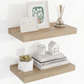 Acovy 16 Inch Floating Shelves, 3D Textured Wood Grain, 16"x9.25"x1.5" Inch Deep Floating Shelves for Wall, Wooden Shelves for Bathroom, Bedroom, Living Room, Vintage White Oak, 2 Pieces