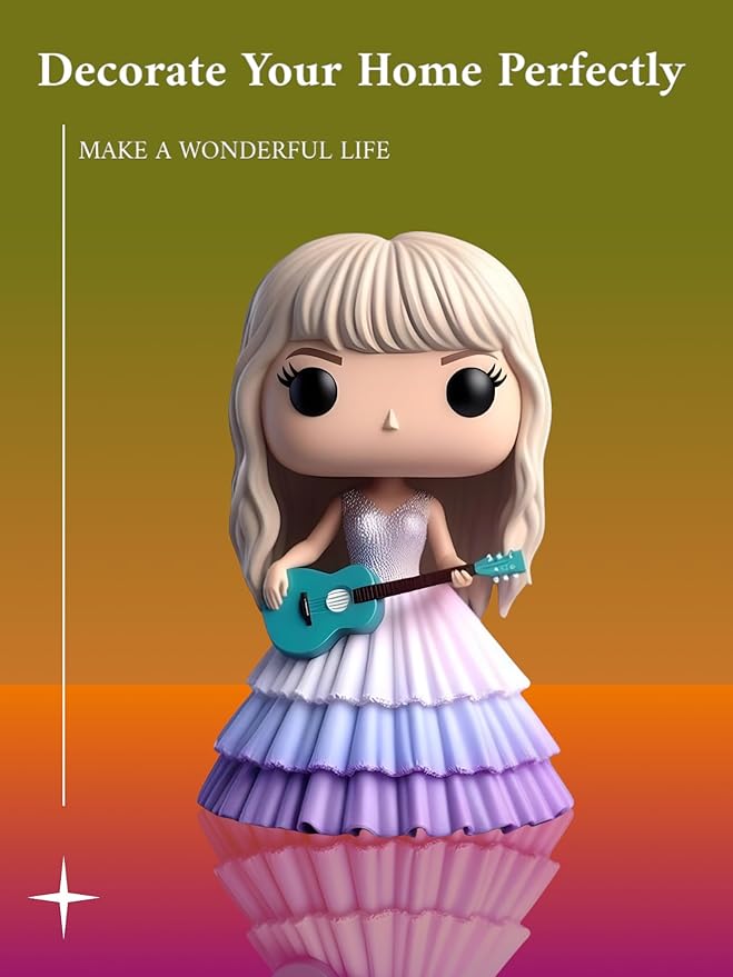 Cute Singer Star Doll Epoxy Resin Fashion Doll Singing Modeling, Charms Cartoon Style,The Best Gift for Music Fans and Friends (#3)