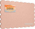 Lightomorrow Scalloped Bulletin Board, 24 x 18 Inches Felt Pin Board - Decorative Cork Alternative for Wall, Foldable Picture Self-Adhesive Vision Prayer Board with 20 Pushpins - Mauvey Pink