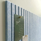 Large Cork Board for Office, 8 Pack Felt Wall Tiles with Slat Wall Paneling and Safe Removable Adhesive Tabs, Felt Bulletin Board Pin Board Cork Boards for Walls - Light Blue
