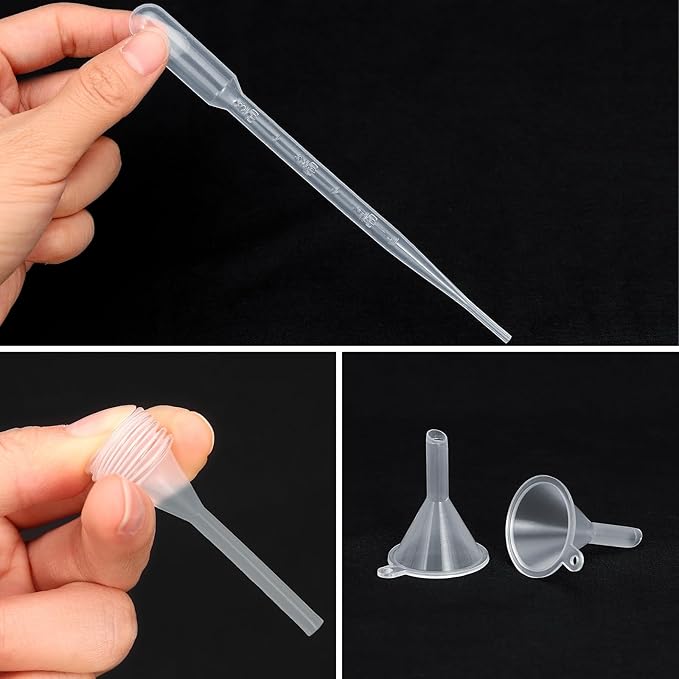 50pcs Perfume Refill Tool Kit,Plastic Perfume Dispenser Transfer Tools,Travel Refill Tool Set for Liquid Cologne Fragrance Sample Essential Oils (Clear, 10ml/50pcs)