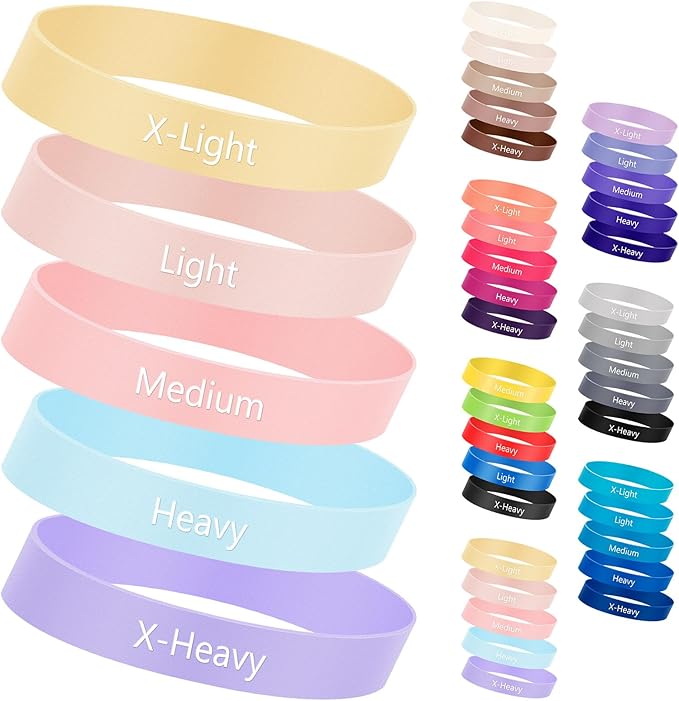 Set of 5 Toe Stretcher Band Separator Spacer Bunion Correction Hallux Valgus Alignment Foot Stretcher Straightener Resistance Loop Yoga Exercise Foot Care with Carry Bag(Pastel)