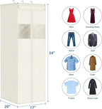 Zilink Clear Garment Bags for Hanging Clothes 54" Large Hanging Garment Bag for Closet Storage with Clear Window Space Saving Garment Storage Bags for Suits, Coats, Dresses, 2-Pack