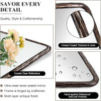 ANDY STAR Hand-Forged Bronze Bathroom Mirror for Wall, 24x36 Inch Vintage Solid Steel Metal Frame Bathroom Vanity Mirror, Antique Rounded Rectangle Wall Mirror, Hangs Horizontally or Vertically