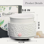 Ceramic Wax Melt Warmer with Timer & Silicone Liner, 3-in-1 Electric Scented Wax Burner for Home Aromatherapy, Fast Melting Fragrance Warmer for Essential Oils & Jar Candles Flame for Women
