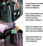 Wanty Sofa Armrest Organizer Couch Arm Chair Caddy Sofa Cover Storage Holder for Remote Control Magazine Book Smart Phone Tablet Drinks and Water Bottle (Black)