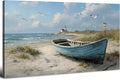 Beach Wall Art Coastal Wall Decor Nautical Ocean Canvas Picture Nature Boat Seagull Seascape Prints Artwork Bathroom Decor Rustic Seaside Scenery Painting Living Room Bedroom Home Decoration 24x48"