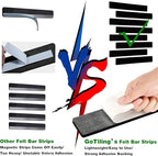 Cork Board for Walls - 8 Pack Felt Pin Board Bar Strips - Self-Adhesive Lightweight Bulletin Board - Cork Board for Office with 40 Push Pins No Damage for Wall (Black)