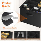 Lifewit Shoe Storage Organizer for Closet, Fabric Large Shoe Box Storage Containers with Clear Cover, Foldable Bins for Boots Heels Sneakers Fits 24-32 Pairs (Each 12-16 Pairs) 2 Pack Black