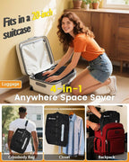 2Pack Vacuum Seal Bags For Clothing Travel With Wireless Pump | Waterproof Reusable Compression Bags with Shoulder Strap for Luggage and Suitcase, Space Saver Vacuum Seal Packing Cubes for Clothes