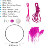 PATIKIL DIY Dream Catcher Kit, Making Dream Catcher Supplies Wall Hanging Handmade Dream Catcher Kits for Beginner Style 3, Rose Red
