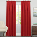 Sweet Home Collection Window Curtains Treatment Panel 63" or 84" Long in Stylish and Unique Patterns and Designs for All Home Décor, Ribcord Red