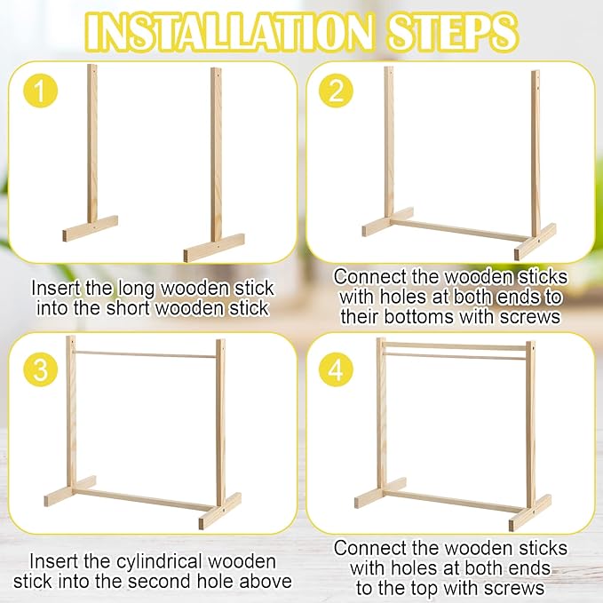 Estune Dog Garment Rack with 12 Wood Pet Clothes Hanger Wooden Dog Dress up Storage Small Closet Pet Clothes Organizer Accessories for Doll Cat and Puppy(Small)
