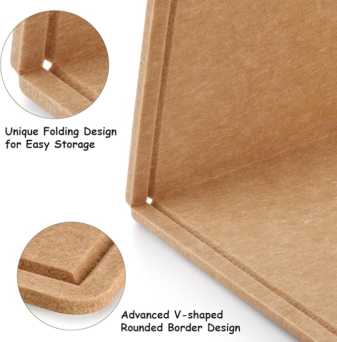 Large Bulletin Board, Foldable 72x48 Inches Cork Board Alternative, Large Felt Board Decorative Pin Board for Wall, Foldable Photo Board Self-Adhesive Vision Board with 36 Pushpins Brown