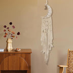 Zorfeter Moon Dream Catcher, Macrame Wall Hanging Boho Decor, Moon Star Decoration for Bedroom