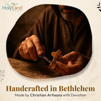 Holy Land Market Olive Wood Crosses - 25 Small 2.5" Pocket Palm Crucifix | Handmade Jerusalem Crosses with Certificates & Lord Prayer Card | Meditation & Prayer Crosses Holy Land Olive Wood Cross x25