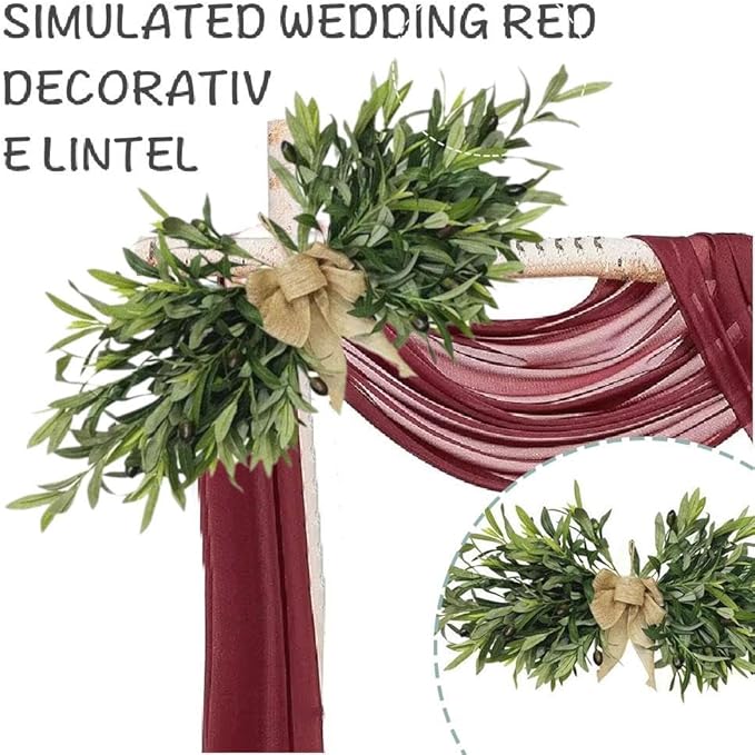 24" Floral Swag,Greenery Swag,Large Artificial Mixed Eucalyptus Leaves Swag,Handmade Front Door Twigs Leaves Greenery Decorative Swag,Spring Floral Swag for Wedding Arch Party Wall Home Garden Decor