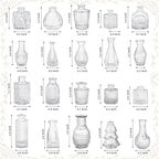 Set of 20 Glass Bud Vases,Small Clear Vases,Wedding Centerpiece Table Decorations,Clear Vintage Embossed Mini Vases,Flower Arrangements in for Party or Home Decor