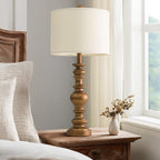 BOBOMOMO 27" Antique Gold Table Lamps Set of 2, Elegant Large Resin Lamps with Linen Shades, Gold Traditional Lamps for Bedroom, Living Room, or Console Table, Classic Vintage Décor