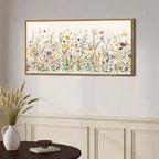 Large Floral Wall Art Framed Colorful Wildflower Wall Paintings Flower Artwork Floral Art Prints Wildflower Pictures Flowers Wall Decor for Living Room Bedroom Office Farmhouse 20x40 Inches Gift