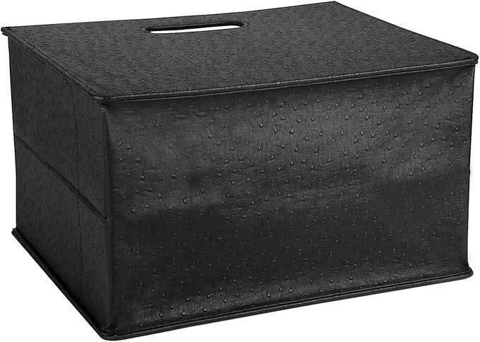 HofferRuffer Magazine Basket Holder, Foldable Magazine Rack, Document File Holder Organizer, File Folder, Newspaper Storage Bin Organizer for Home or Office(Black)