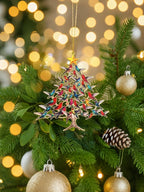 Stacked Hummingbird Christmas Decorations Hummingbird Christmas Ornament, 2D Laser-Cut Iron Metal Decor for Holiday, 2025