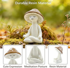 Meditation Mushroom Resin Statues – Cute Yoga Mushroom Figurines for Desk, Home, Office & Garden Decor – Zen Resin Sculptures for Living Room, Patio, Tabletop & Backyard (1 Pack, Mushroom)