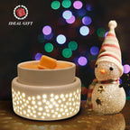 VICTORIA AROMA Ceramic Wax Melt Warmer - LED Night Light Candle Wax Warmer for Scented Wax, Electric Fragrance Wax Melter for Home, Office, Bedroom Decor, and Gifts