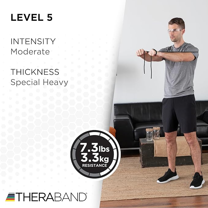 THERABAND Latex Resistance Tubing, Red, Medium Level 2, 100 ft Roll, Professional Grade Resistance Band for Exercise, Upper and Lower Body Workouts, Cut-to-Length, Color-Coded Levels