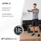 THERABAND Latex Resistance Tubing, Red, Medium Level 2, 100 ft Roll, Professional Grade Resistance Band for Exercise, Upper and Lower Body Workouts, Cut-to-Length, Color-Coded Levels
