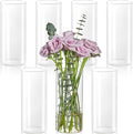 7pcs Glass Cylinder Vases for Centerpieces - 8 Inch Tall Glass Vases for Flower, Clear Flower Vase Bulk Floating Candle Vase for Table Centerpiece Wedding Home Décor