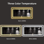 LOAAO 60X30 LED Bathroom Mirror with Lights, Anti-Fog, Dimmable, Backlit + Front Lit, Lighted Bathroom Vanity Mirror for Wall, Memory Function, Tempered Glass, ETL Listed