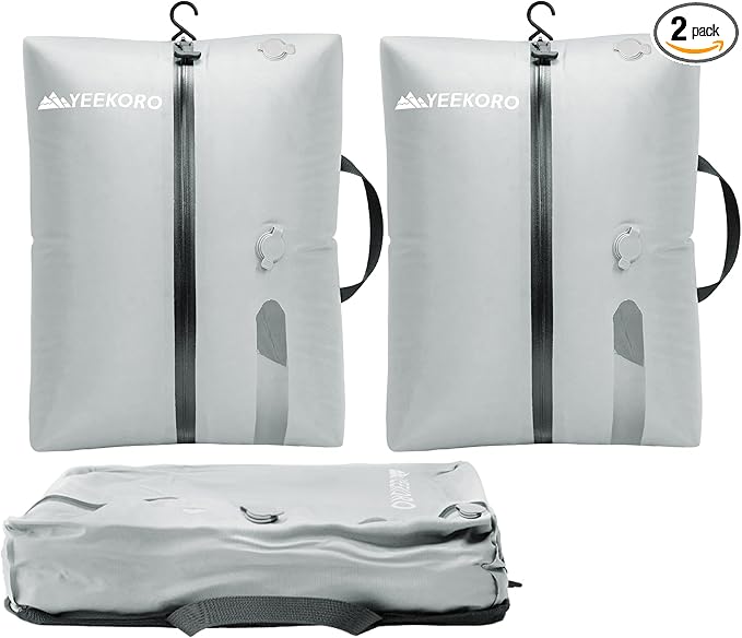Vacuum Bags for Travel, Professional IP67 Reusable Vacuum Compression Bags for Travel Suitcases and Backpack, Durable Space Saver Bag (2 PACK, No Pump)