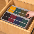 Qozary 3 Pack Sock Underwear Drawer Organizer Dividers, Collapsible Cabinet Closet Storage Boxes for Clothes, Socks, Lingerie, Underwear, Tie, Belt, Baby, Bedroom