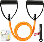 RitFit Single Resistance Exercise Band with Comfortable Handles - Ideal for Physical Therapy, Strength Training, Muscle Toning - Foam Padding Door Anchor and Starter Guide Included