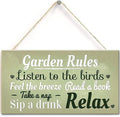 Garden Rules Novelty Hanging Plaque Summer House Sign Garden Shed Friendship Gift (A-2)