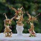 Resin Fairy Statue Elegant Fantasy Decor, Hand-Painted Angel Figurine Graceful Fairy Sculpture for Bookshelf, Mantel, Indoor Outdoor Decor, Thoughtful Gift for Women, Girls (Dancing)