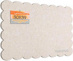 Lightomorrow Scalloped Bulletin Board, 40 x 30 Inches Felt Pin Board - Decorative Cork Alternative for Wall, Foldable Picture Self-Adhesive Vision Prayer Board with 20 Pushpins - Oatmeal