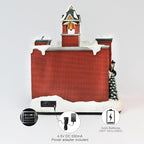 MOMENTS IN TIME Vintage Fire Department Christmas Village 12.2” LED Lights, Music & Moving Fire Trucks, Polyresin Lighted Holiday Building, Adapter Operated Holiday Decoration