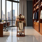 Wood Valet Stand with Tray, Clothes Valet Stand for Men, Suit Valet Stand with Sturdy Base, for Entryway, Bedroom, Office 17x13.4x41.96in