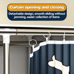 Large Portable Armoire Wardrobe Closet with 4 Hanging Rods and Lockers,Metal Storage Wardrobe Clothes Rack with Dust Cover for Clothes,16.7 in Wide,Bedroom,Gray (Navy Blue, 33.5 in)